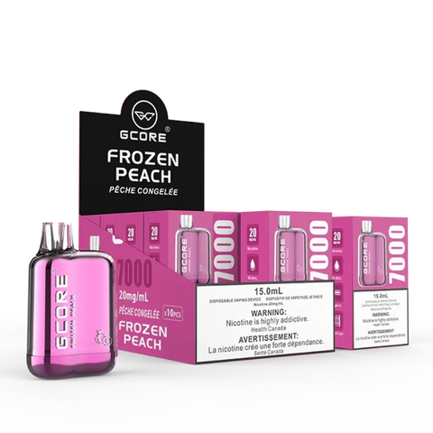BUY GCORE BOX PEACH ICE NICOTINE FREE (0MG) DISPOSABLE (7000) AT MISTER VAPOR CANADA