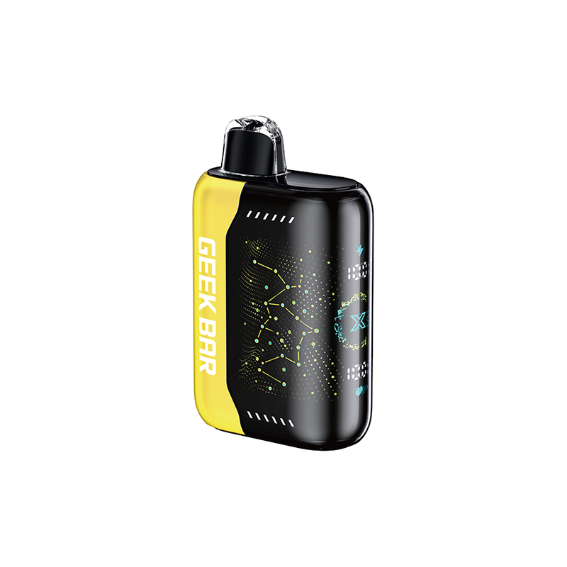 Experience the perfect blend of juicy mango and ripe peach with the Geek Bar Pulse X. 25,000 puffs, 20ML e-liquid, 3D screen, LED lights & adjustable airflow.