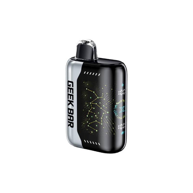 Enjoy a frosty blend of sweet mint and spearmint with a cool finish with the Geek Bar Pulse X. 25,000 puffs, 20ML e-liquid, 3D screen, LED lights & adjustable airflow.