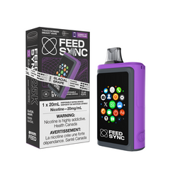 Glacial Grape Feed Sync Disposable Vape - 25,000 Puffs Experience the crisp, refreshing taste of grape, now with a cool, frosty twist. Get ready to elevate your vaping game with the Feed Sync Disposable Vape—the world’s first smart disposable vape that’s packed with jaw-dropping features! This amazing device easily connects to both Android and Apple phones, giving you cool perks like SMS alerts, camera control, call functionality, social media updates, and even gaming. Flavour: 3.5/5 Sweetness: 2/5 Iciness: