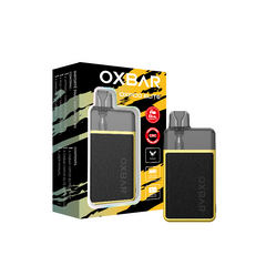 Oxbar Oxpod Elite: 1300mAh battery, 8mL pod, adjustable wattage (5-30W), child lock, 35,000 puffs, USB-C, sleek leather finish, and Hyper Coil tech!