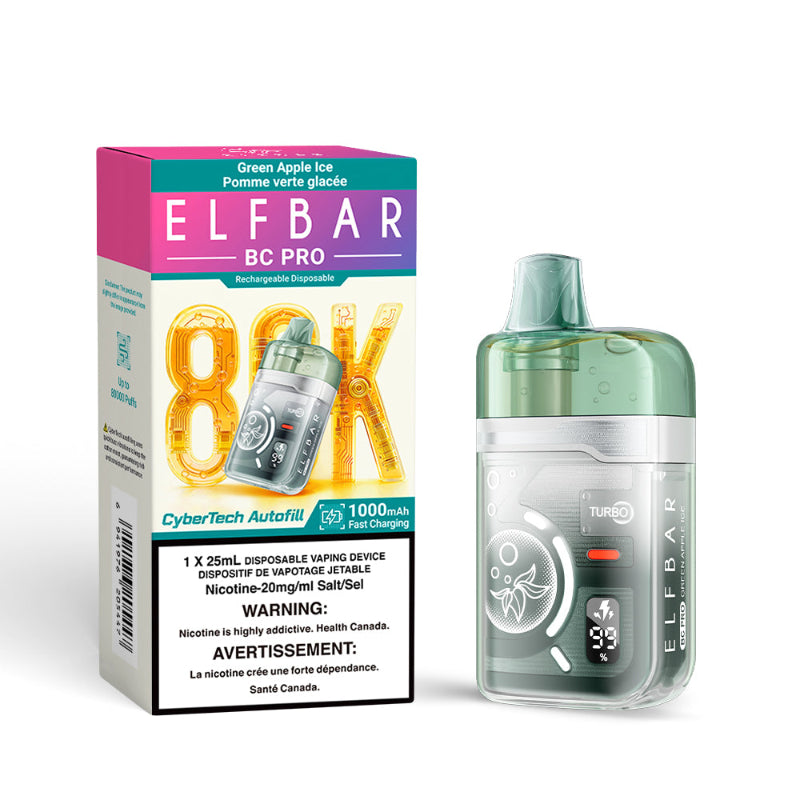 Elf Bar BC Pro 80K Disposable Vape - Green Apple Ice