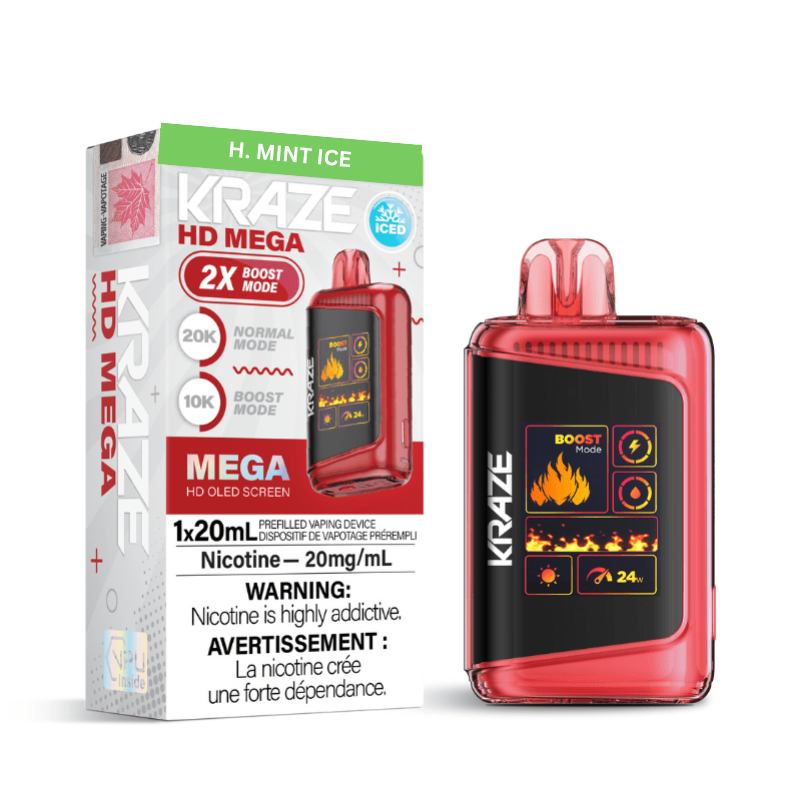 Kraze HD Mega H. Mint Ice (20K Puffs) Disposable Vape