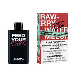  ICY-STRAW WATERMELON FEED POD (9000 PUFFs) This tantalizing blend combines the sweet, juicy essence of ripe strawberries and succulent watermelon, perfectly balanced with a cool, invigorating menthol finish