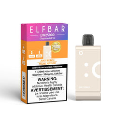 Juicy Peach Elf Bar EW25K Pod offers 25,000 puffs of sun-kissed peach flavour. Sleek magnetic design & 210mAh battery for a long-lasting vape experience.