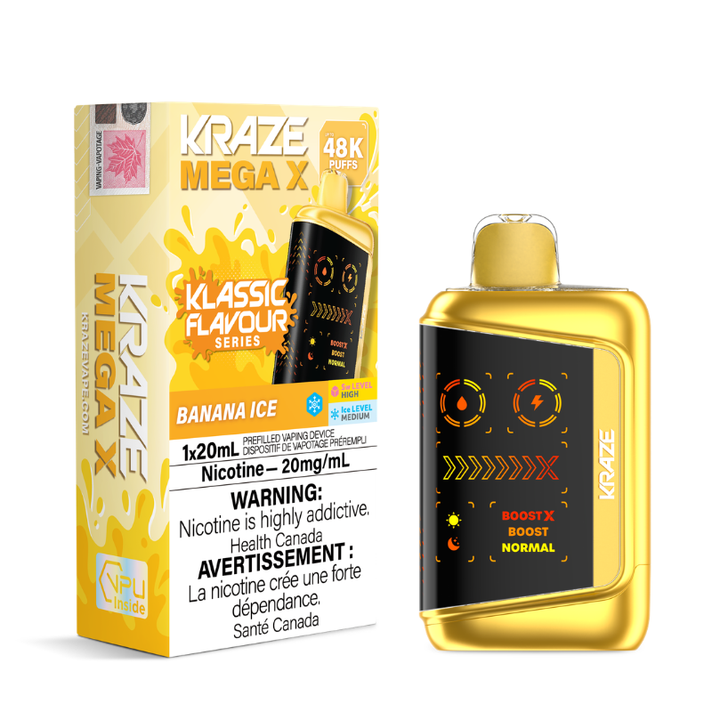 Kraze Mega X 48K - Klassic Banana Ice Disposable Vape