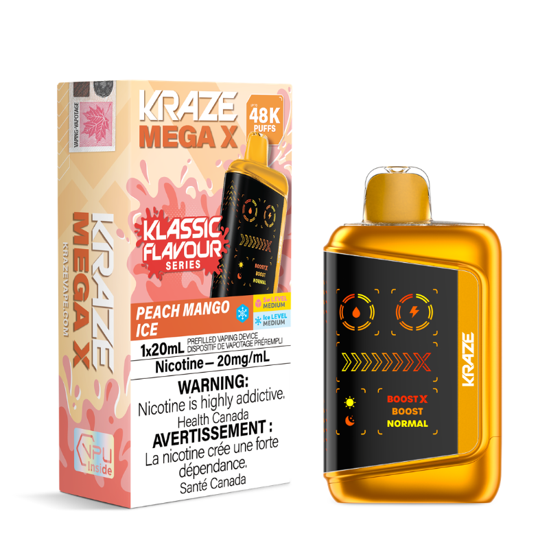 Kraze Mega X 48K - Klassic Peach Mango Ice Disposable Vape