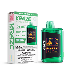 BUY KRAZE HD MEGA APPLE BOMB ICE (20k PUFFs) DISPOSABLE VAPE AT MR. VAPOR