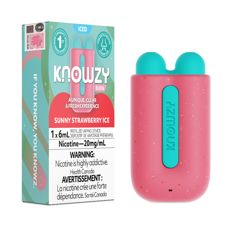 BUY KNOWZY DUO6 SUNNY STRAWBERRY ICE @ Mister Vapor ON, AB, SK, BC, QC, PEI, NS, NL Canada