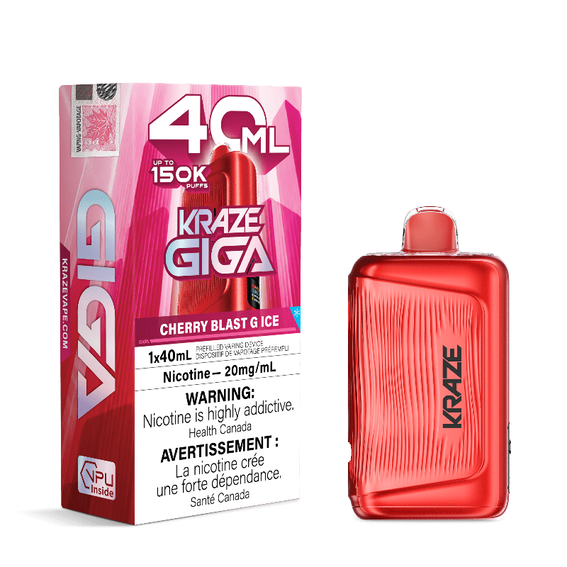 Kraze Giga 150k - Cherry Blast G Ice Disposable Vape - DISPOSABLE - Mister Vapor
