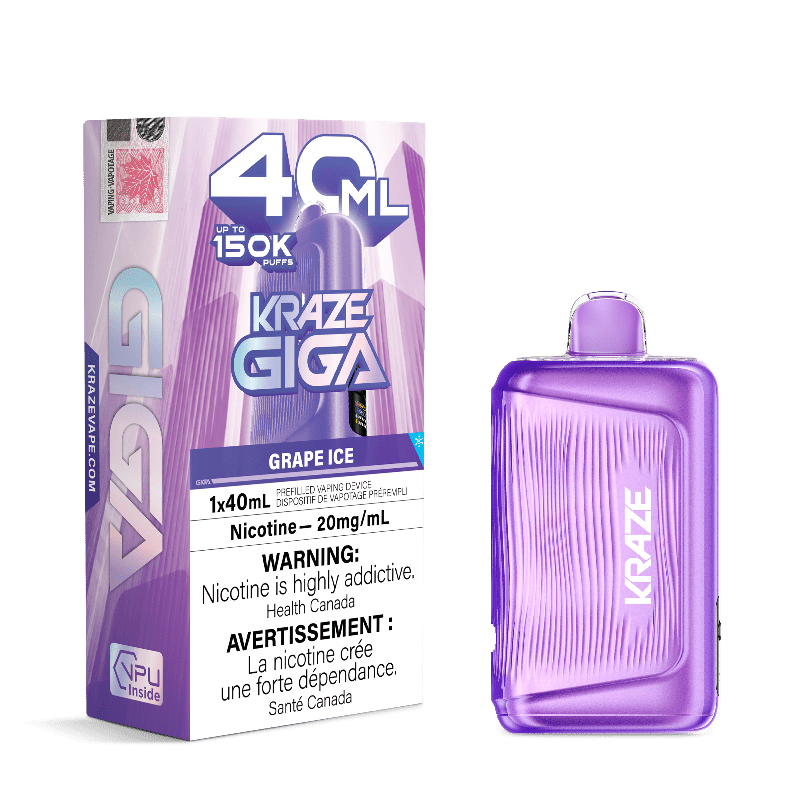 Kraze Giga 150k - Grape Ice Disposable Vape - DISPOSABLE - Mister Vapor