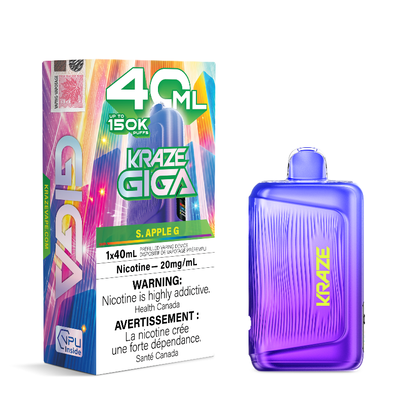 Kraze Giga 150k - S. Apple G Disposable Vape - DISPOSABLE - Mister Vapor