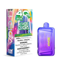 Kraze Giga 150k - S. Apple G Disposable Vape - DISPOSABLE - Mister Vapor