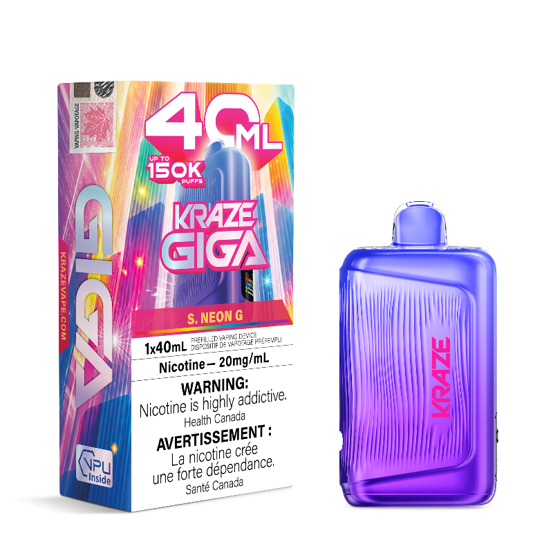 Kraze Giga 150k - S. Neon G Disposable Vape - DISPOSABLE - Mister Vapor