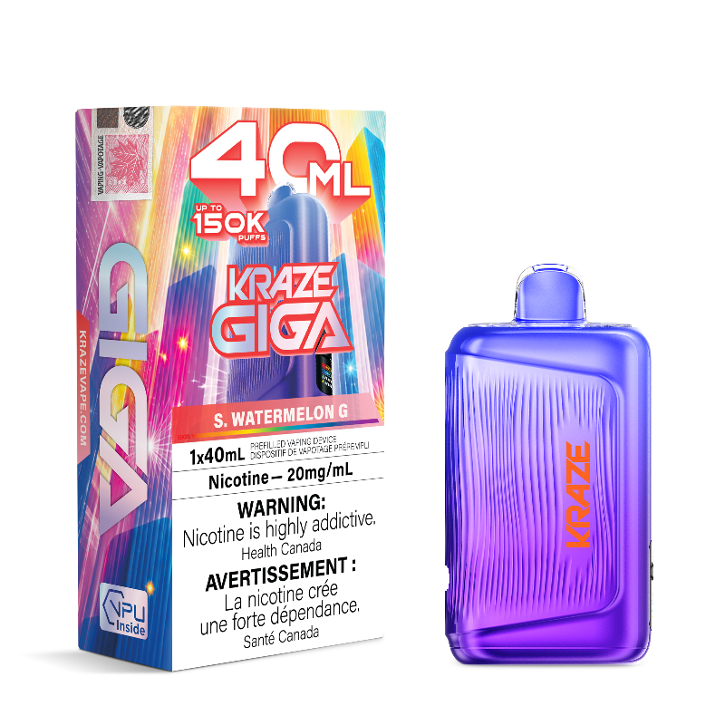 Kraze Giga 150k - S. Watermelon G Disposable Vape - DISPOSABLE - Mister Vapor
