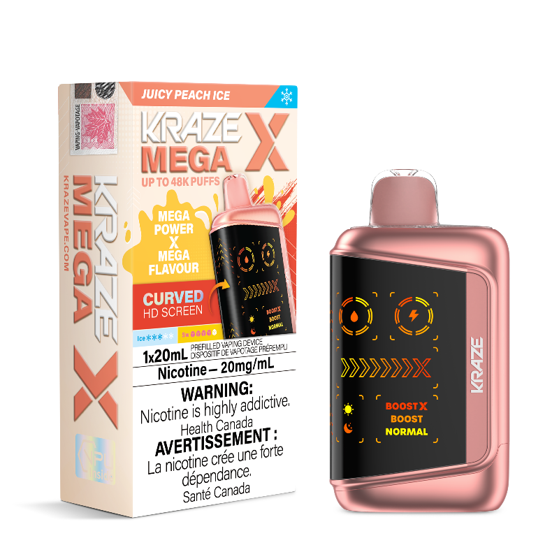 Kraze Mega X 48K - Juicy Peach Ice Disposable Vape
