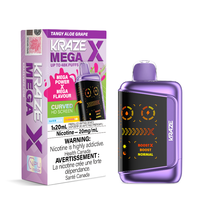 Kraze Mega X 48K - Tangy Aloe Grape Disposable Vape