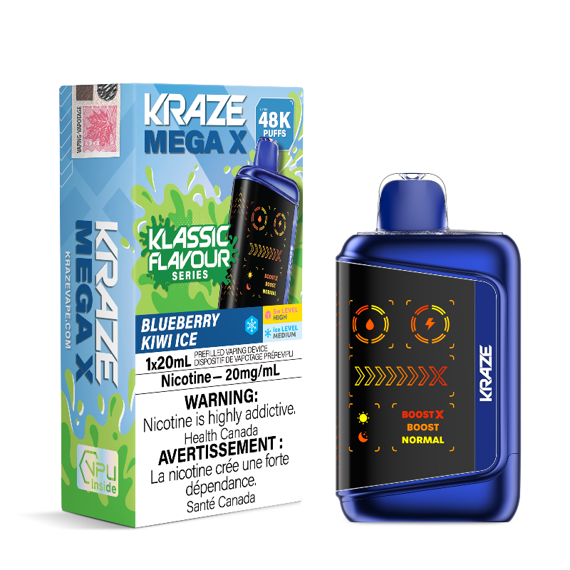 Kraze Mega X 48K - Blueberry Kiwi Ice Disposable Vape