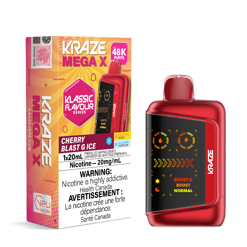 Kraze Mega X 48K - Cherry Blast G Ice Disposable Vape