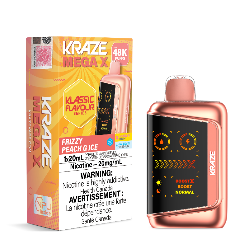 Kraze Mega X 48K - Frizzy Peach G Ice Disposable Vape