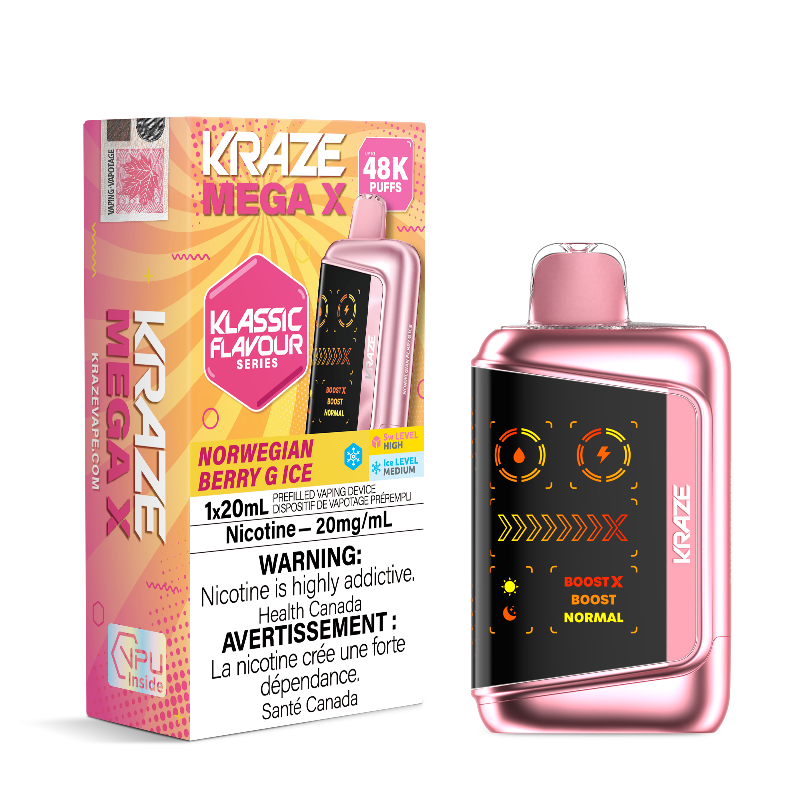Kraze Mega X 48K - Norwegian Berry G Ice Disposable Vape