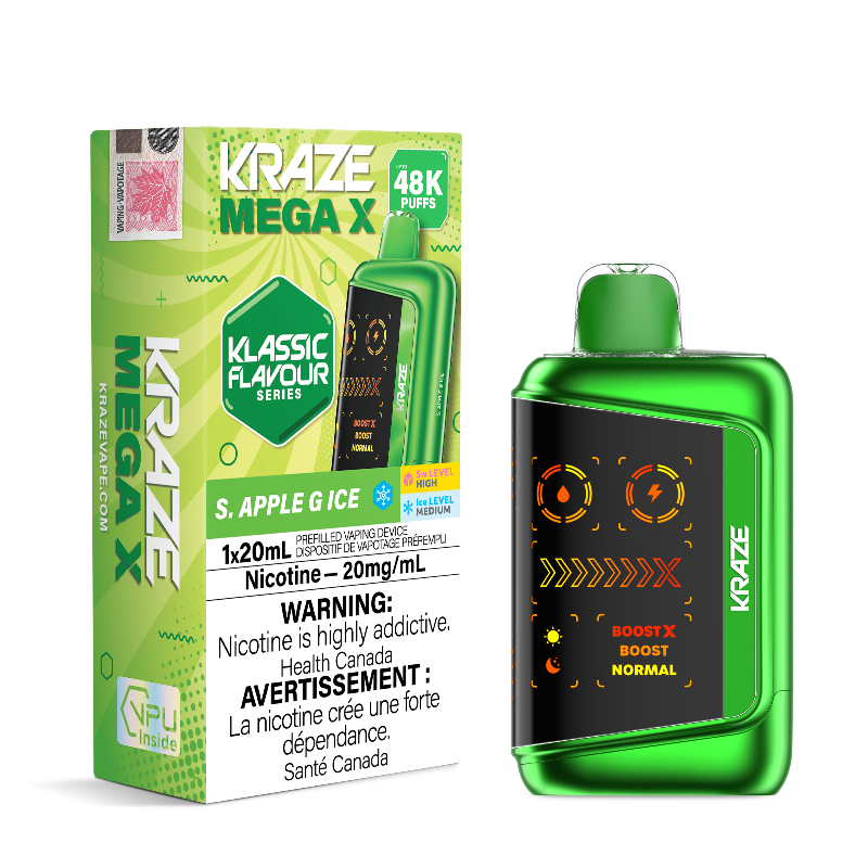 Kraze Mega X 48K - S. Apple G Ice Disposable Vape