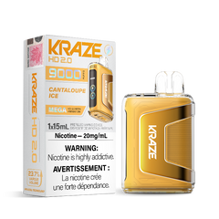 CANTALOUPE ICE KRAZE HD 2.0 DISPOSABLE VAPE (9000 PUFFs) Cantaloupe Ice is a refreshing and invigorating flavor that combines the sweet and juicy essence of ripe cantaloupe with a cooling menthol twist.