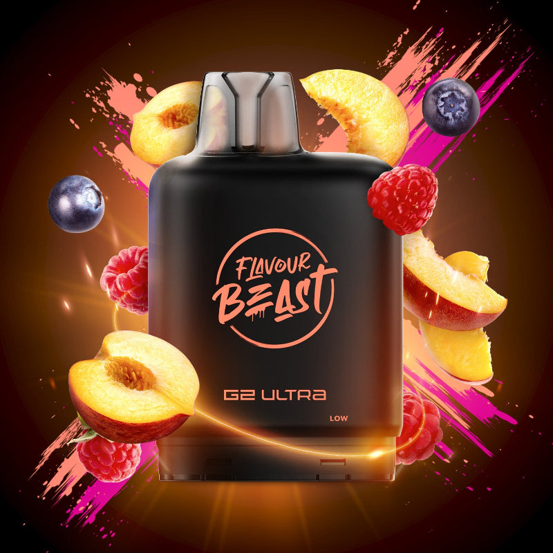 Level X G2 Ultra Flavour Beast Pods - Packin' Peach Berry, 50K Puffs ...