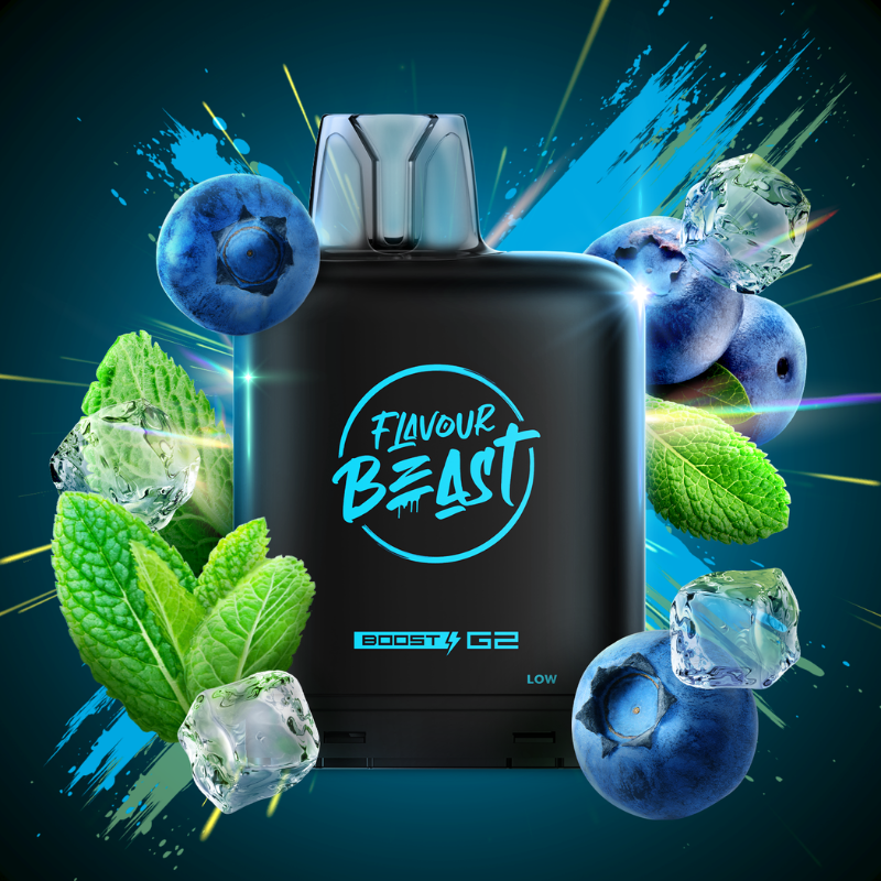 BLESSED BLUEBERRY MINT LEVEL X BOOST PODS . This minty fresh blend ain’t just an icy blast of plump blueberries, it’s the best, it’s…blessed!
Experience heightened vaping satisfaction with the Level X Boost Flavour Beast Pods, expertly engineered to offer an unmatched hybrid vaping encounter.