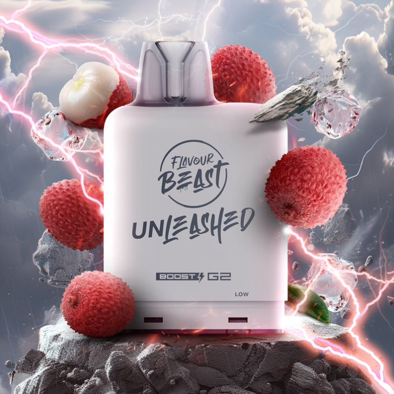 LYCHEE ICED EPIC LEVEL X BOOST PODS Indulge in the exotic and fragrant taste of lychee, providing a full and floral escape with every inhale.