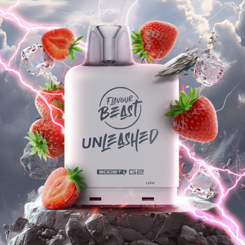 STRAWBERRY ICED EPIC LEVEL X BOOST PODS Experience the luscious and juicy flavour of freshly picked strawberries, delivering a fresh and satisfying taste.