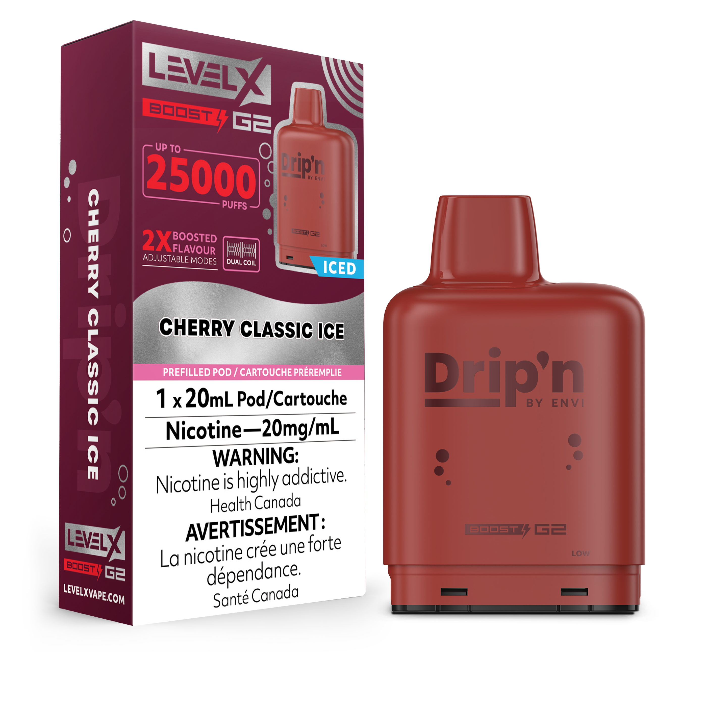 LEVEL X G2 CHERRY CLASSIC ICE BOOST DRIP'N PODS - INTENSE FLAVOUR, MISTER VAPOR