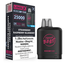 New Flavour !STRAWBERRY RASPBERRY BLUEBERRY ICED LEVEL X BOOST PODS Buy Now , with 25000 puffs and adjustable boost modes .