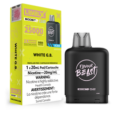 New Flavour !WHITE G.B ICED LEVEL X BOOST PODS Buy Now , with 25000 puffs and adjustable boost modes .