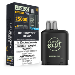 HIP Honeydew Mango Iced Level X Boost Pods: indulge in refreshing honeydew & ripe mango with an icy finish. 20mL, 15,000 puffs & Boost Mode for intense flavour!