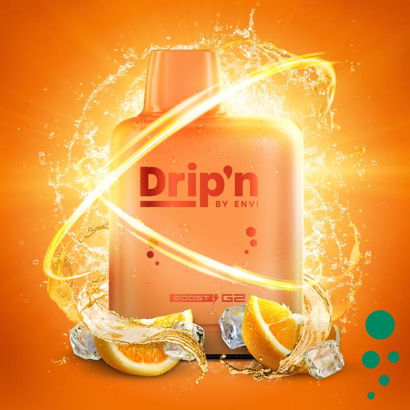 Experience the bold and zesty taste of fresh oranges with LEVEL X G2 Orange Fizz Boost Drip'n Pods. Get up to 25,000 puffs, eco-friendly design, and 2x boosted flavour modes for intense vaping satisfaction.