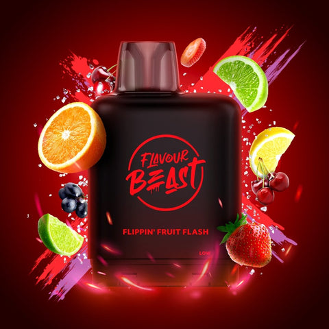 FLIPPIN' FRUIT FLASH LEVEL X BOOST PODS Indulge in the exquisite flavors of this blended fruit fusion from all the colours of the tropical fruit rainbow. Experience heightened vaping satisfaction with the Level X Boost Flavour Beast Pods, expertly engineered to offer an unmatched hybrid vaping encounter.