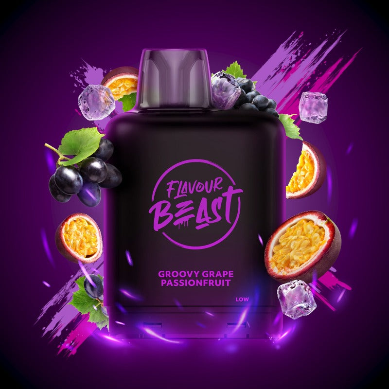 GROOVY GRAPE PASSIONFRUIT ICED LEVEL X BOOST PODS This flavour combines the best-tasting qualities of grapes that we all love with icy, bright, and exquisite passionfruit notes! Experience heightened vaping satisfaction with the Level X Boost Flavour Beast Pods