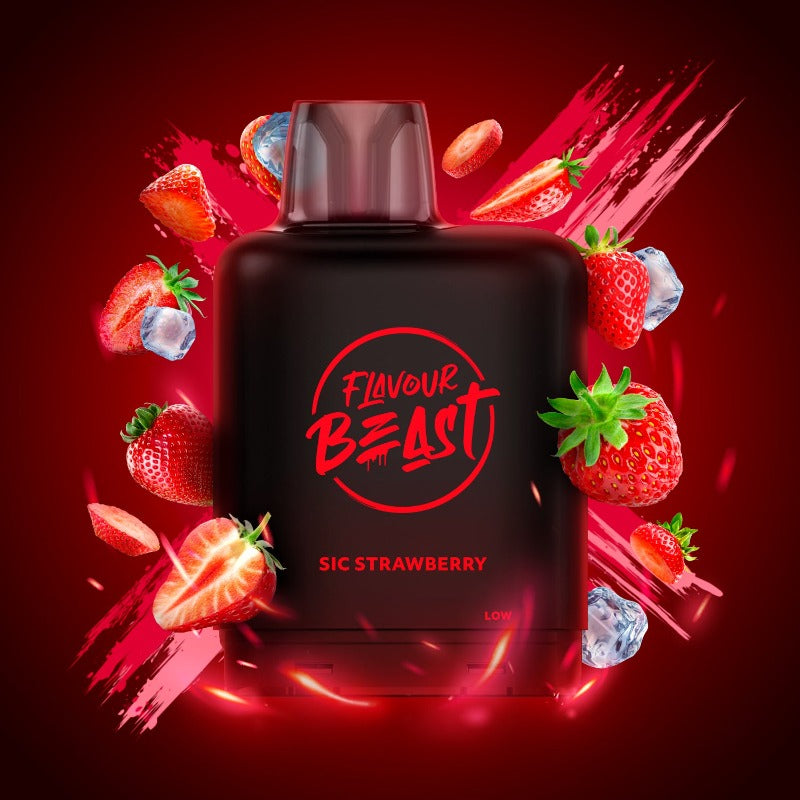 SIC STRAWBERRY ICED LEVEL X BOOST PODS Experience the impeccably balanced fusion of strawberry and ice in every puff. That ice on the exhale makes this the perfect blend. Everyone at Mister Vapor loves this flavour! 