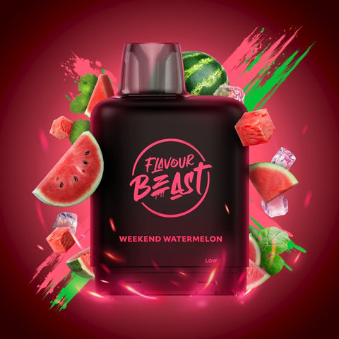 WEEKEND WATERMELON ICED LEVEL X BOOST PODS Power through your weekend adventures with marvelous bites of fresh watermelon! Experience heightened vaping satisfaction with the Level X Boost Flavour Beast Pods, expertly engineered to offer an unmatched hybrid vaping encounter.