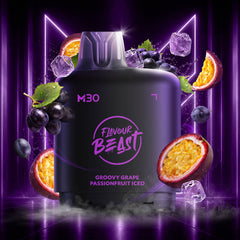 Level X M30 Flavour Beast Pods - Groovy Grape Passionfruit Iced, 120k Puffs