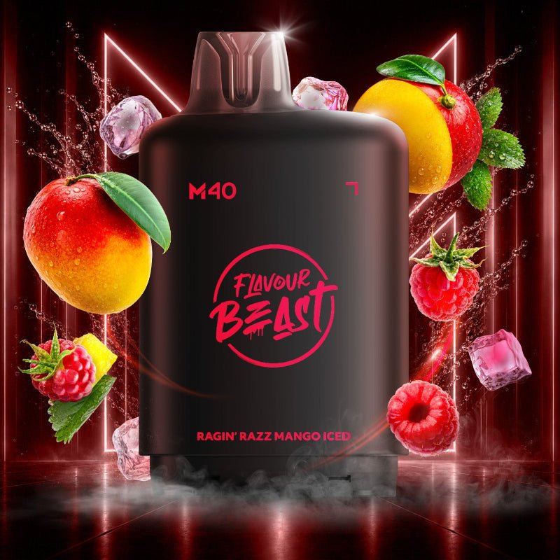 Level X M40 Flavour Beast Pods - Ragin' Razz Mango Iced, 160k Puffs - PODS - Mister Vapor
