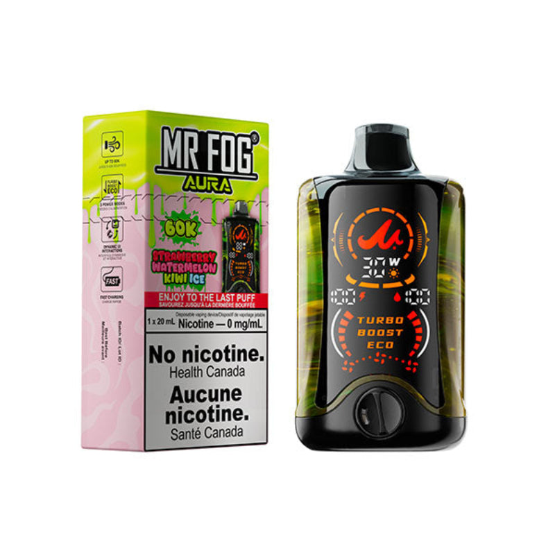 Mr Fog Aura 60K Strawberry Watermelon Ice Nicotine-Free Disposable Vape