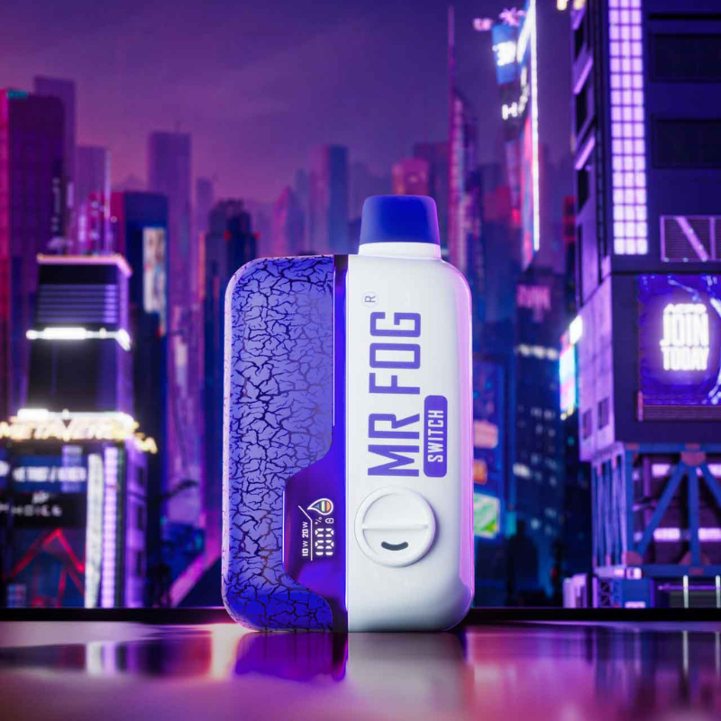 Meet the Mr Fog Switch SW15000 Grape Pomegranate disposable vape! Savor the refreshing fusion of juicy grapes and tangy pomegranate with a frosty blast in this Grape Pomegranate Ice vape! Adjustable Wattage 10w(Eco) and 20w(Boost), Dual Mesh Coil, 15000 puffs, adjustable airflow, 650mAh battery, 12ml e-juice capacity. Quebec, Ontario, New Brunswick, Nova scotia, PEI, Alberta, Manitoba, Saskatchewan and B.C,