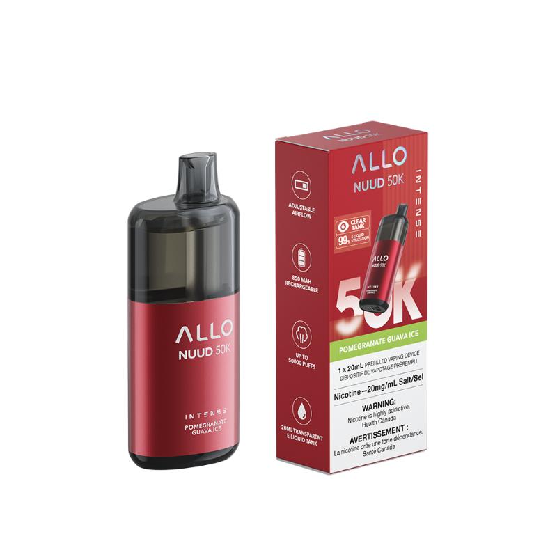Allo NUUD Pomegranate Guava Ice 50K Intense Disposable Vape