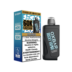 Experience rich flavour with Blueberry Raspberry Oxbar SVOPP 60K Pod—dual mesh coil, 25mL capacity, adjustable airflow, and lasting performance.