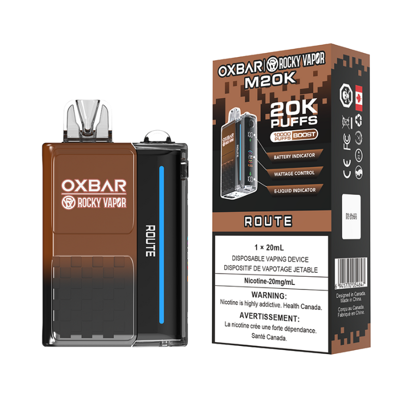 #1 OXBAR M20K ROUTE DISPOSABLE VAPE AT MISTER VAPOR SAME DAY DELIVERY