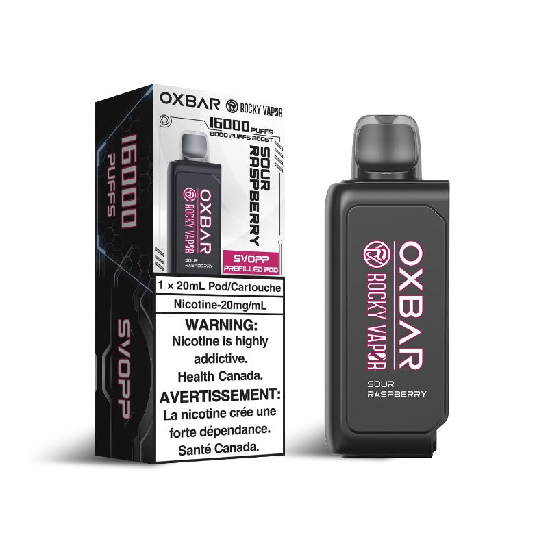 SOUR RASPBERRY OXBAR SVOPP DISPOSABLE POD Dive into a tantalizing taste sensation with Sour Raspberry flavor vape. This vibrant blend combines the bold, juicy sweetness of ripe raspberries with a zesty, mouth-puckering sour twist.