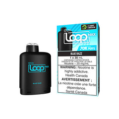 New In! STLTH LOOP MAX BLUE RAZZ 70K POD prefilled with 30ml of eliquid and packed with upto 70000 puffs. Buy now instore or online at Mister Vapor.