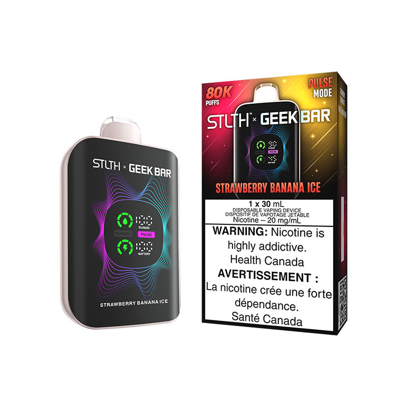 STLTH X GEEKBAR Strawberry Banana Ice 80K Disposable Vape, 30mL